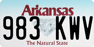 AR license plate 983KWV