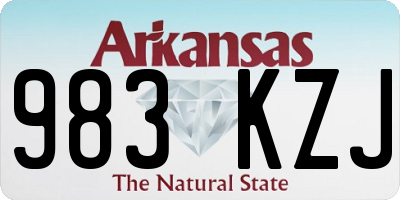 AR license plate 983KZJ