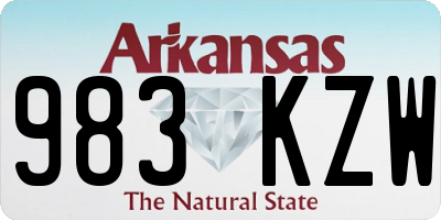 AR license plate 983KZW