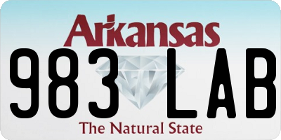 AR license plate 983LAB