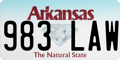 AR license plate 983LAW