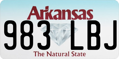 AR license plate 983LBJ