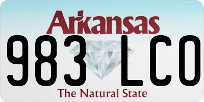AR license plate 983LCO