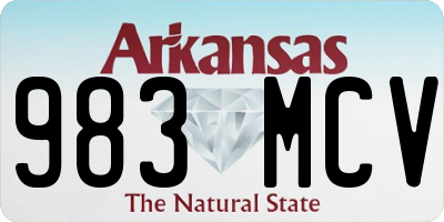 AR license plate 983MCV