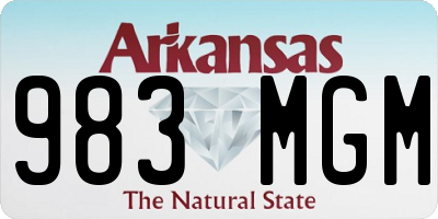 AR license plate 983MGM