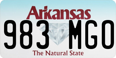 AR license plate 983MGO