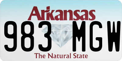 AR license plate 983MGW