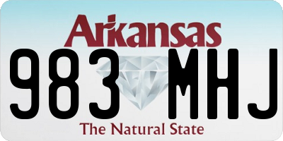 AR license plate 983MHJ