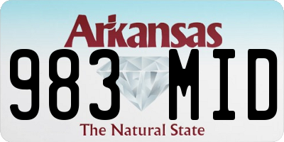 AR license plate 983MID