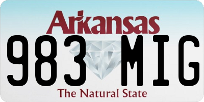 AR license plate 983MIG