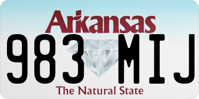 AR license plate 983MIJ
