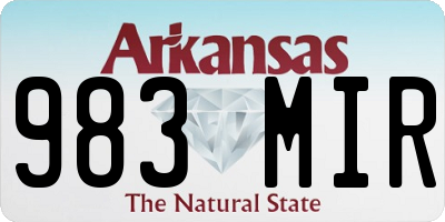 AR license plate 983MIR