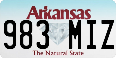 AR license plate 983MIZ