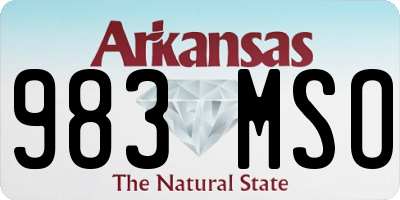 AR license plate 983MSO