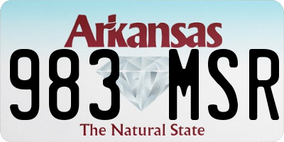 AR license plate 983MSR