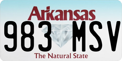 AR license plate 983MSV