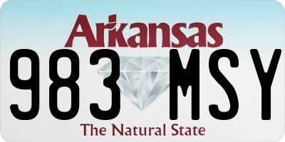 AR license plate 983MSY