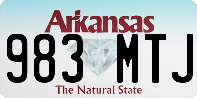 AR license plate 983MTJ