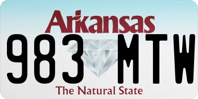 AR license plate 983MTW