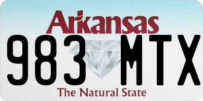 AR license plate 983MTX