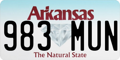 AR license plate 983MUN