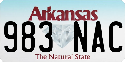 AR license plate 983NAC
