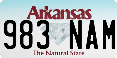 AR license plate 983NAM