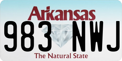AR license plate 983NWJ