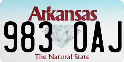 AR license plate 983OAJ
