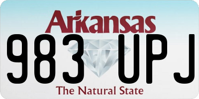 AR license plate 983UPJ