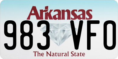 AR license plate 983VFO