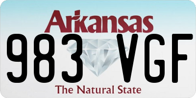 AR license plate 983VGF