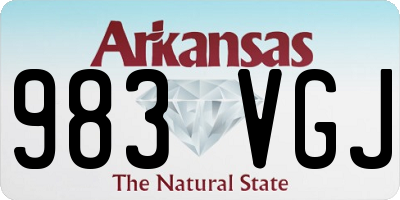 AR license plate 983VGJ