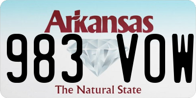 AR license plate 983VOW