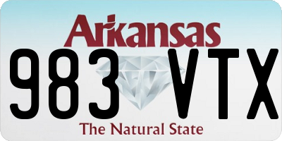 AR license plate 983VTX
