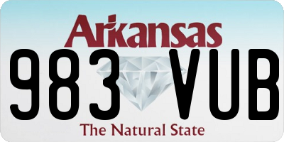 AR license plate 983VUB