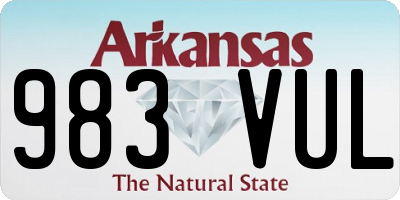 AR license plate 983VUL