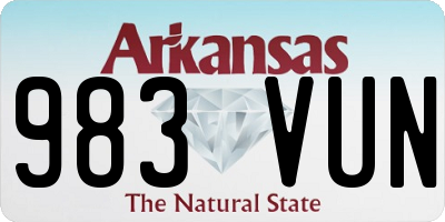 AR license plate 983VUN
