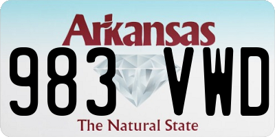 AR license plate 983VWD