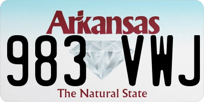 AR license plate 983VWJ