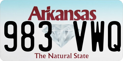AR license plate 983VWQ