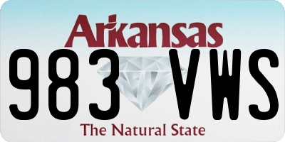AR license plate 983VWS