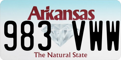 AR license plate 983VWW