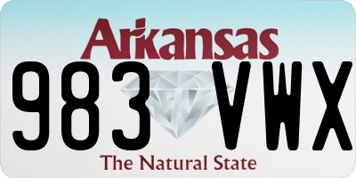AR license plate 983VWX