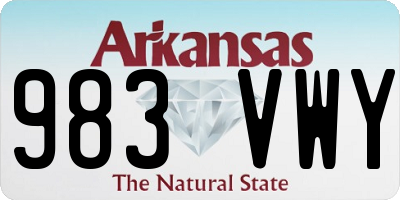 AR license plate 983VWY