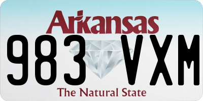 AR license plate 983VXM
