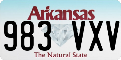 AR license plate 983VXV
