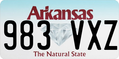AR license plate 983VXZ
