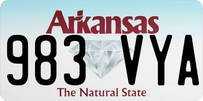 AR license plate 983VYA