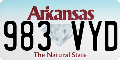 AR license plate 983VYD